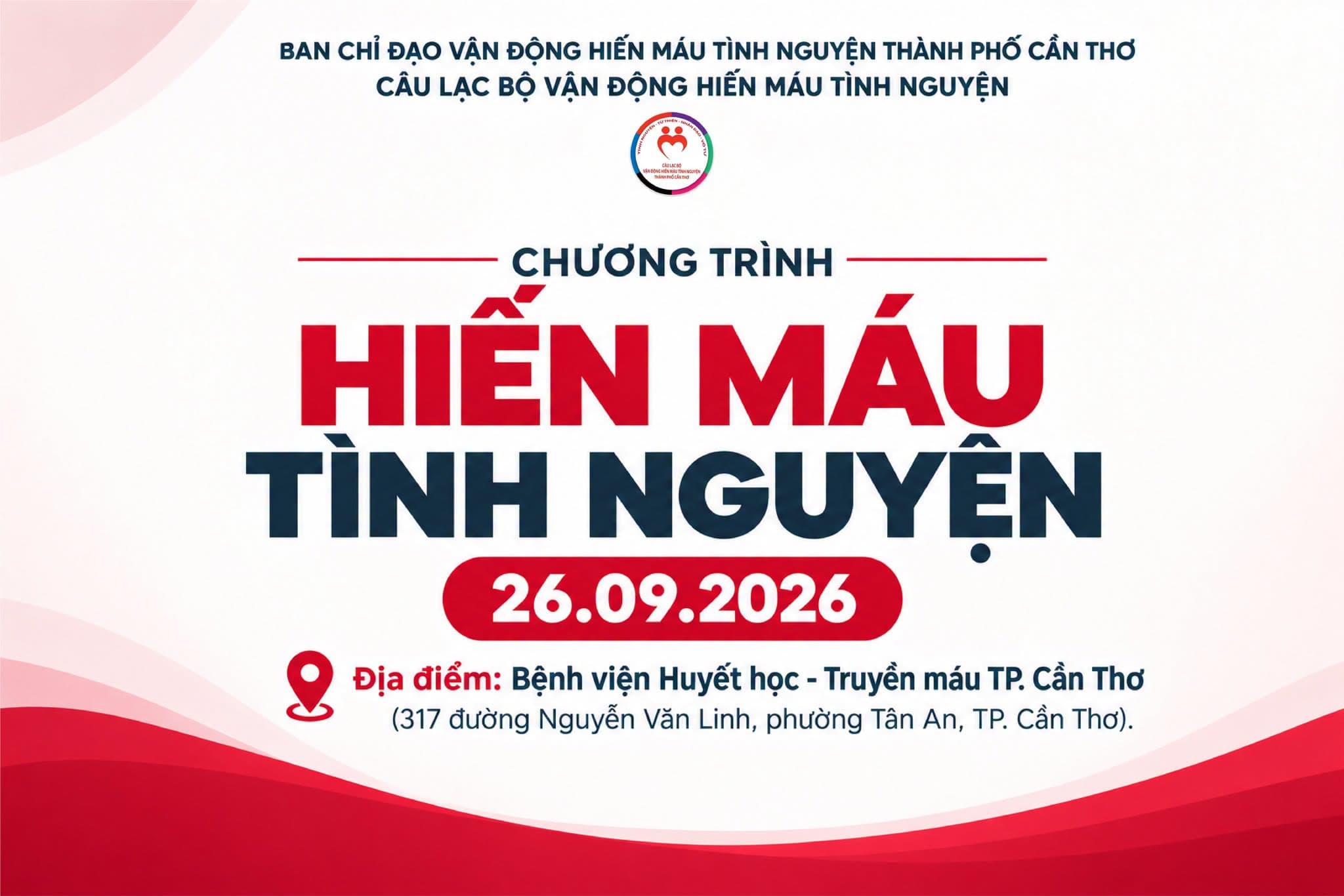 Ngày hội hiến máu tình nguyện 26-9-2026